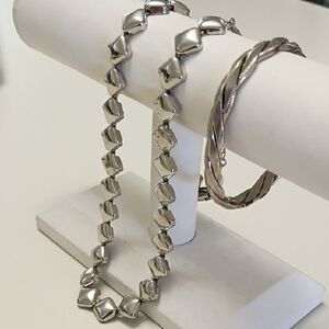 Southwestern Western Bracelet Necklace Set Vintage Cuff Casual